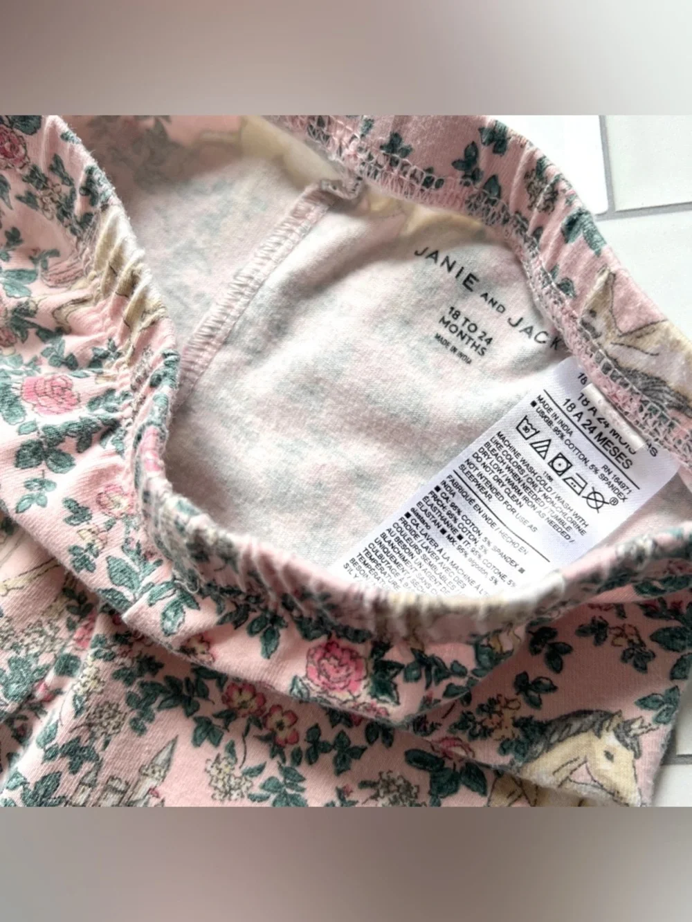 18-24M🦢 Janie & Jack Swan Lake Puff Sleeve Sweater Castle Unicorn Floral Legging
